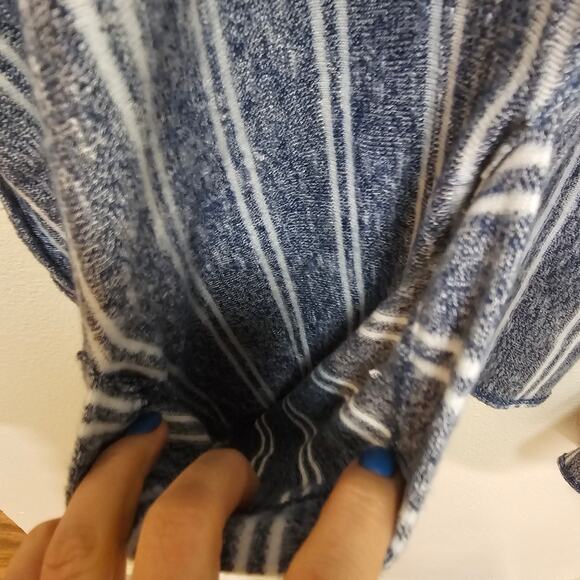 Anthropologie Soft Saturday/Sunday Barlia Blue Striped Boho Kimono w Pockets - Picture 12 of 12